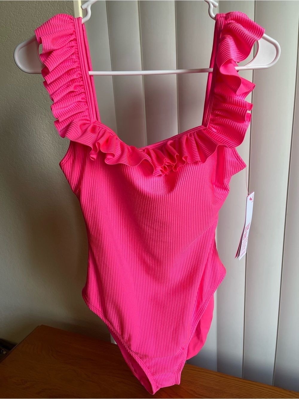 Lilly Pulitzer Aemma Ruffle One Piece Roxie Pink Size 10 - Picture 4 of 12